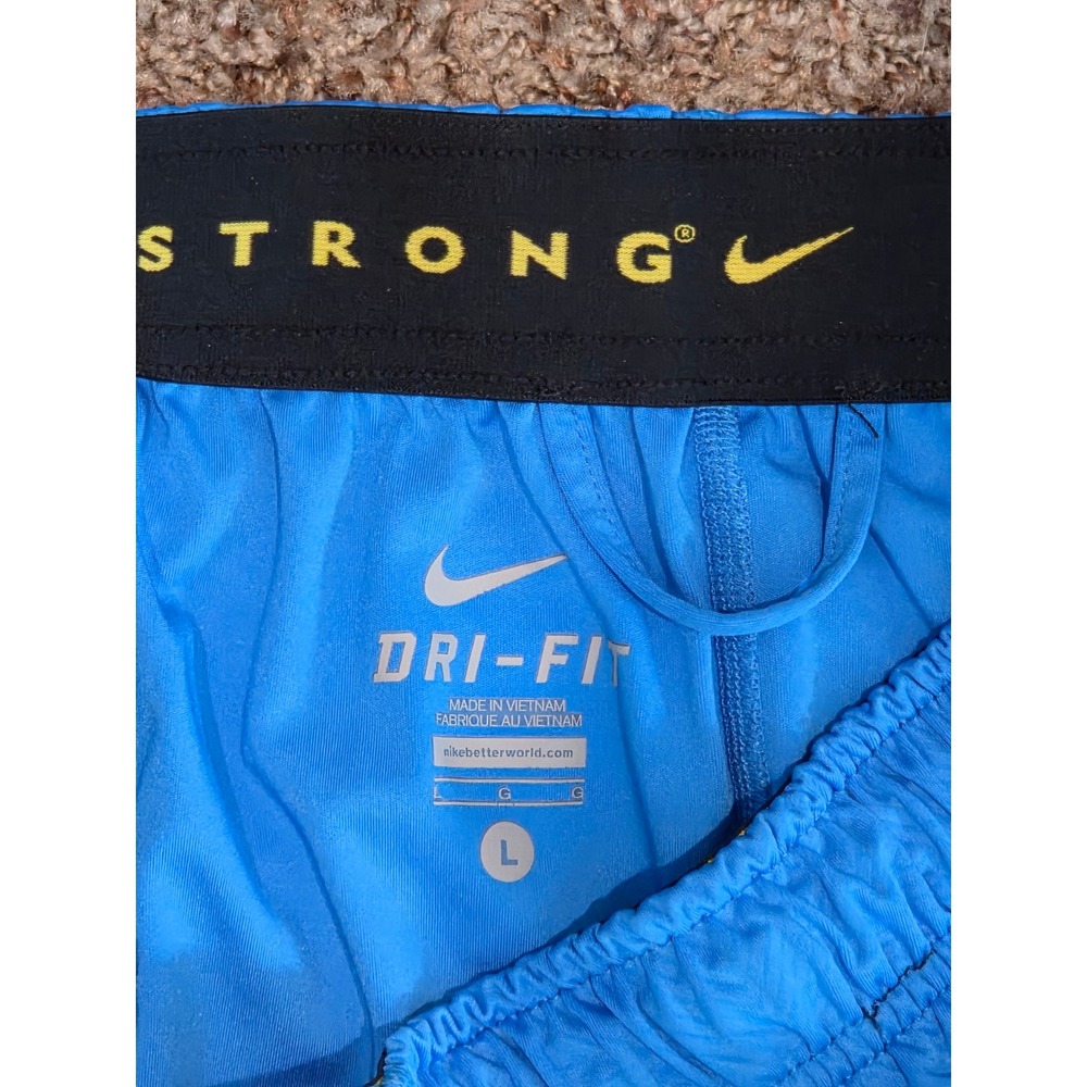 Nike Mens Dri-FIT Athletic Basketball Shorts Blue Size‎ Large Swoosh Logo